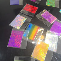50pcs/Lo Holographic Transfer Foil Stickers 4*20cm Random Decals 30pc Flower Transferring Wraps Slider Nail Transfer Foil Decors