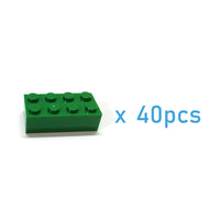 40pcs DIY Building Blocks Thick Figures Bricks 2x4 Dots Educational Creative Size Compatible With 3001 Plastic Toys for Children