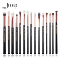 Jessup Makeup Brushes Set 15pcs Make up Brush Tools kit Eye Liner Shader natural-synthetic hair Rose Gold/Black T157