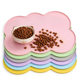 [Pet Feeding Mat] Silicone Pet Place Mat, Leak-Proof Non-Slip Feeding Mat for Dogs And Cats, Elliptical Bowl Pad