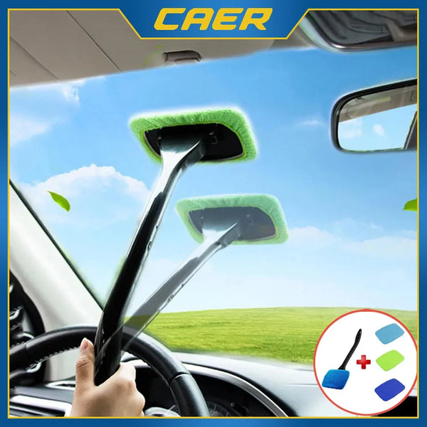 Car Window Cleaner Brush Kit Windshield Cleaning Wash Tool Inside Interior Auto Glass Wiper with Long Handle Car Accessories
