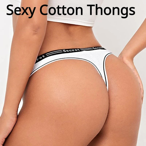Sexy Women Panties Cotton Underwear Letter Belt Female Thong Soft and String Comfortable G-string Ladies Briefs Underpants Tanga