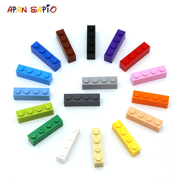 50PCS DIY Building Blocks Thick Figures Bricks 1x4 Dots Educational Creative Size Compatible With Brand Toys for Children 3010