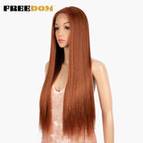 FREEDOM Synthetic Lace Wig 30 Inch Long Straight Wigs Soft Rainbow Colorful Blue Blonde Ginger Wigs For Black Women Cosplay Wig