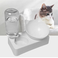 Cat Food Bowl Pet Feeder Automatic Feeder Pet Food Container with Water Dispenser Raised Stand Dish Bowl Cat Supplies