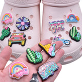 Wholesale 1pcs PVC Shoe Accessories for Crocs Charms Beach Vacation Badge Women Sandals Buckle Kids Pins Men Decoration Jeans