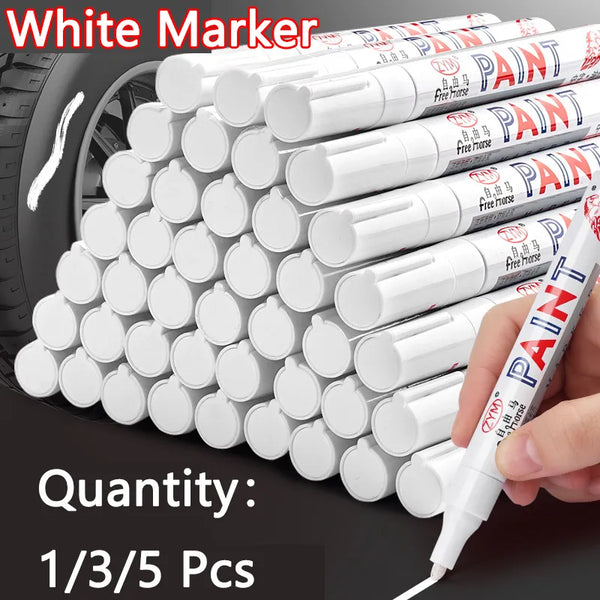 White Marker Pens set 2.0mm Oily Waterproof White Gel Pen DIY Graffiti Sketching Marker Stationery Writing School Supplies brush