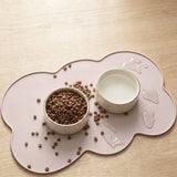 [Pet Feeding Mat] Silicone Pet Place Mat, Leak-Proof Non-Slip Feeding Mat for Dogs And Cats, Elliptical Bowl Pad