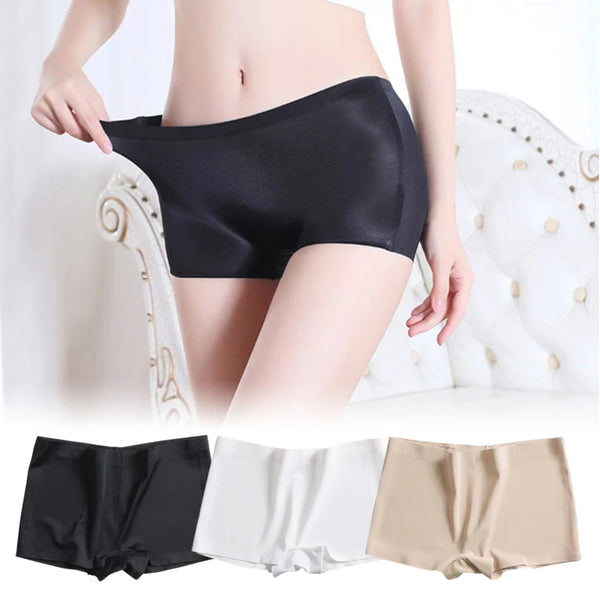 Seamless Boxers Panties Underwear Sexy Women Low Waist Solid Color Breathable Boyshorts Comfortable Female Shorts Sport Briefs