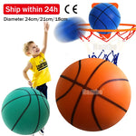 Bouncing Mute Ball Indoor Silent Basketball 24cm Foam Basketball Silent Soft Ball Air Bounce Basket Ball Size 3/5/7 Sports Toy