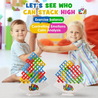 48PCS Tetra Tower Fun Balance Stacking Building Blocks Board Game for Kids Adults Friends Team Dorm Family Game Night and Partie